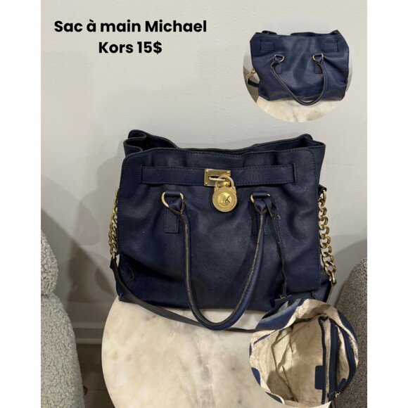 Michael Kors Blue Handbag with Gold Hardware - Picture 1 of 1